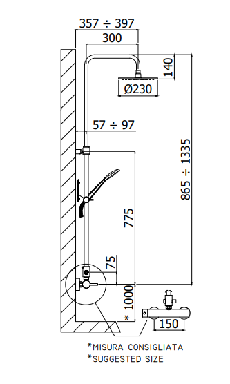 Sched.tec. Colonna Mini Master Paffoni